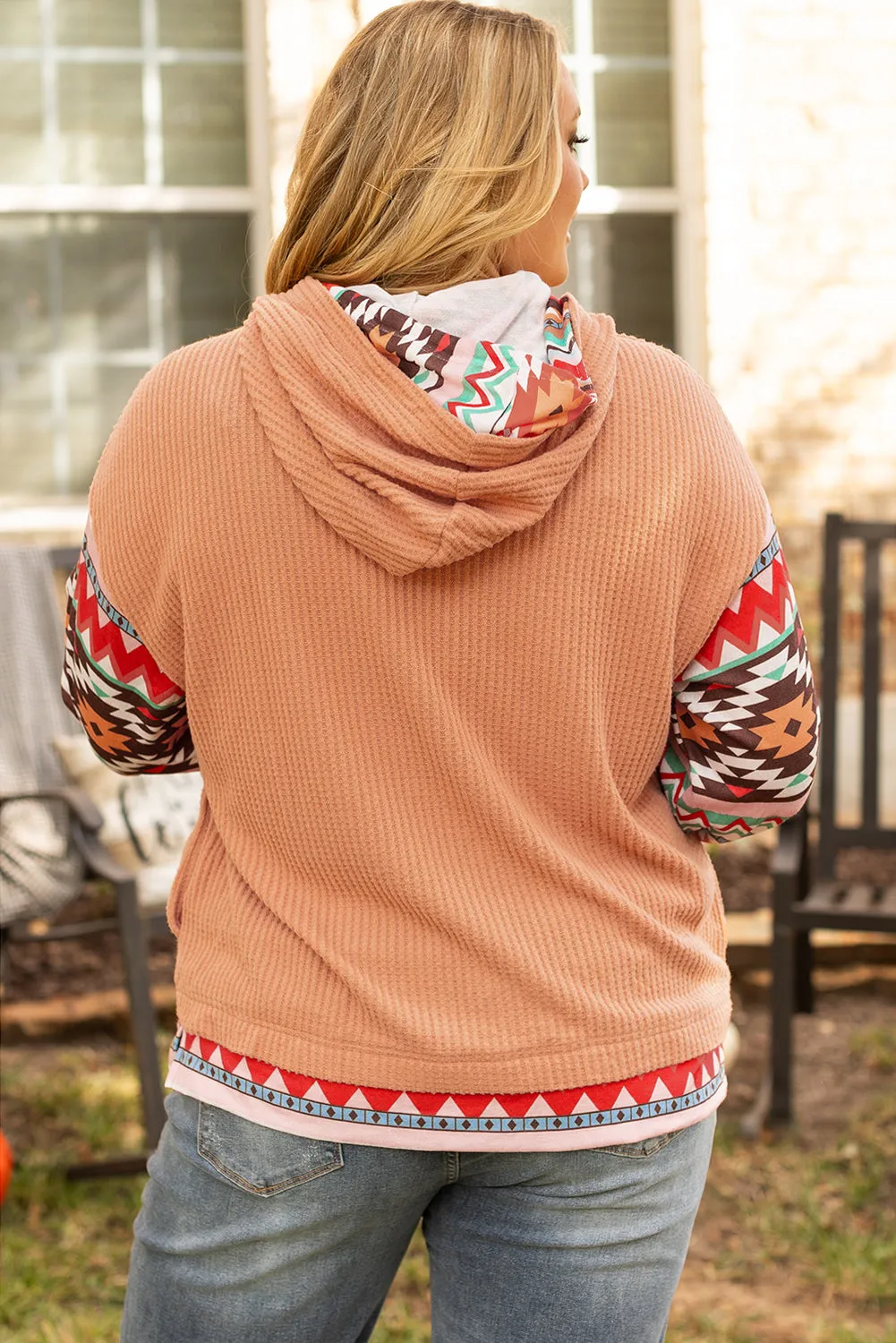 Aztec Knit Plus Size Hoodie