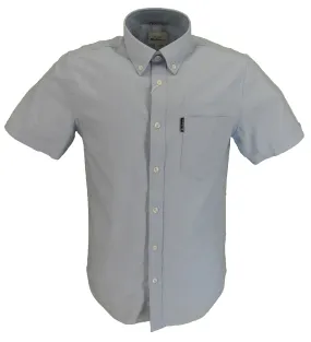 Ben Sherman Mens Blue Oxford Short Sleeved 100% Cotton Shirts