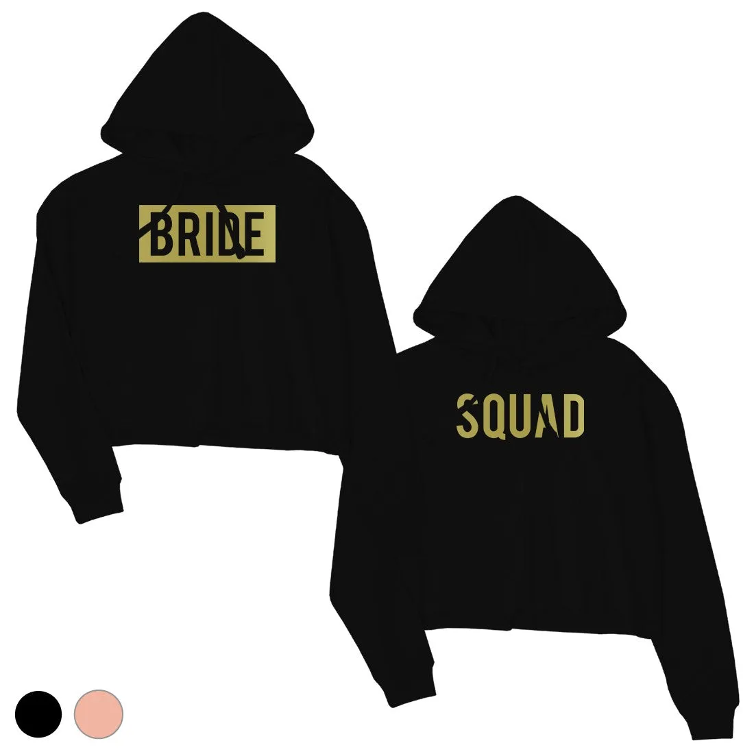 Bride Squad Boxed-GOLD Womens Crop Hoodie Lovable Cute Bridal Gift