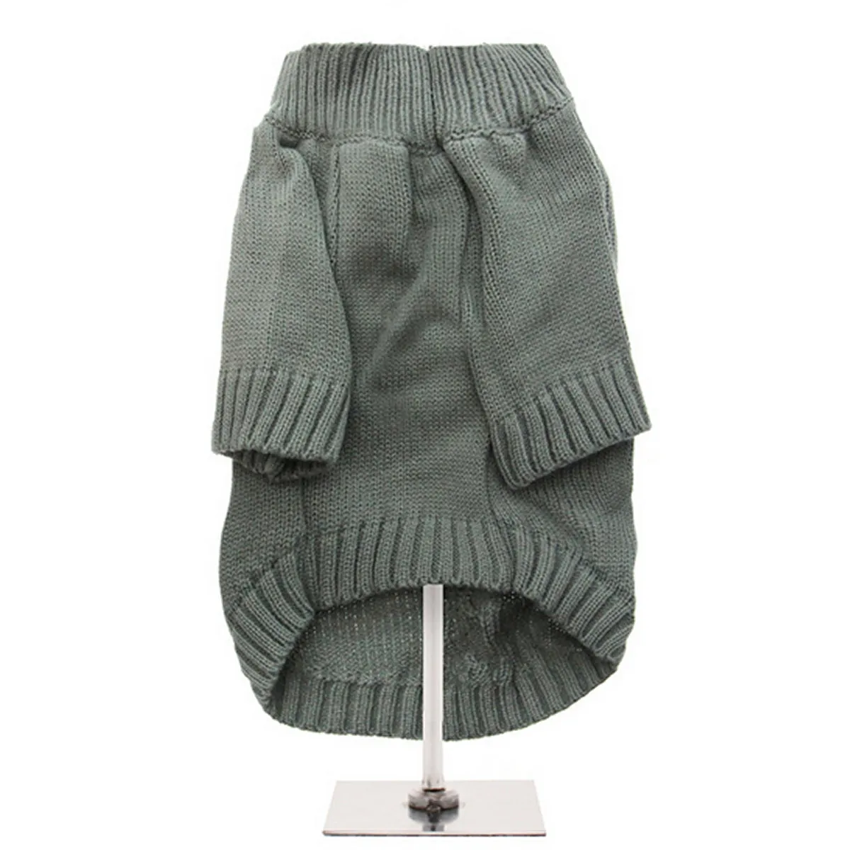 Cable Knit Dog Jumper Grey