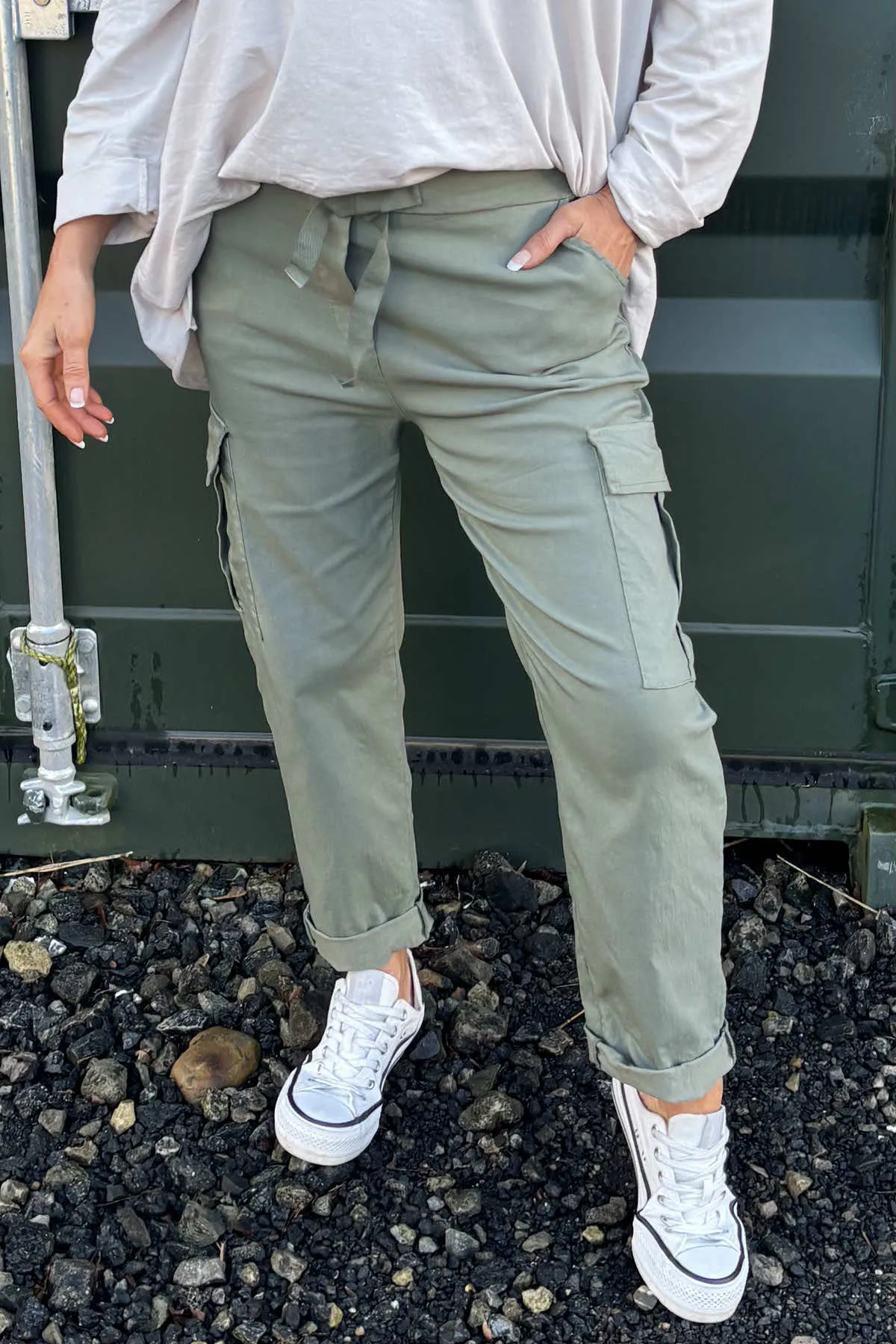 Calista Pocket Trousers Khaki