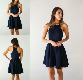 Cheap Homecoming Dresses Marley Comfortable Simple Short Navy Blue HH223