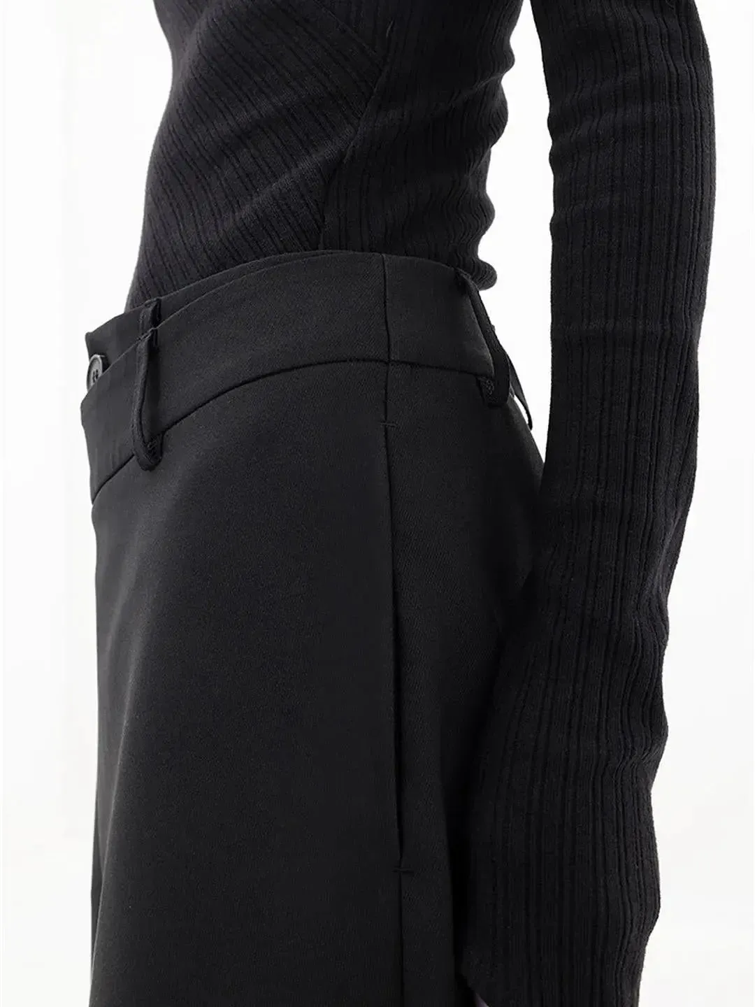 Chic Asymmetrical High-Waisted Baggy Trousers for Stylish Comfort