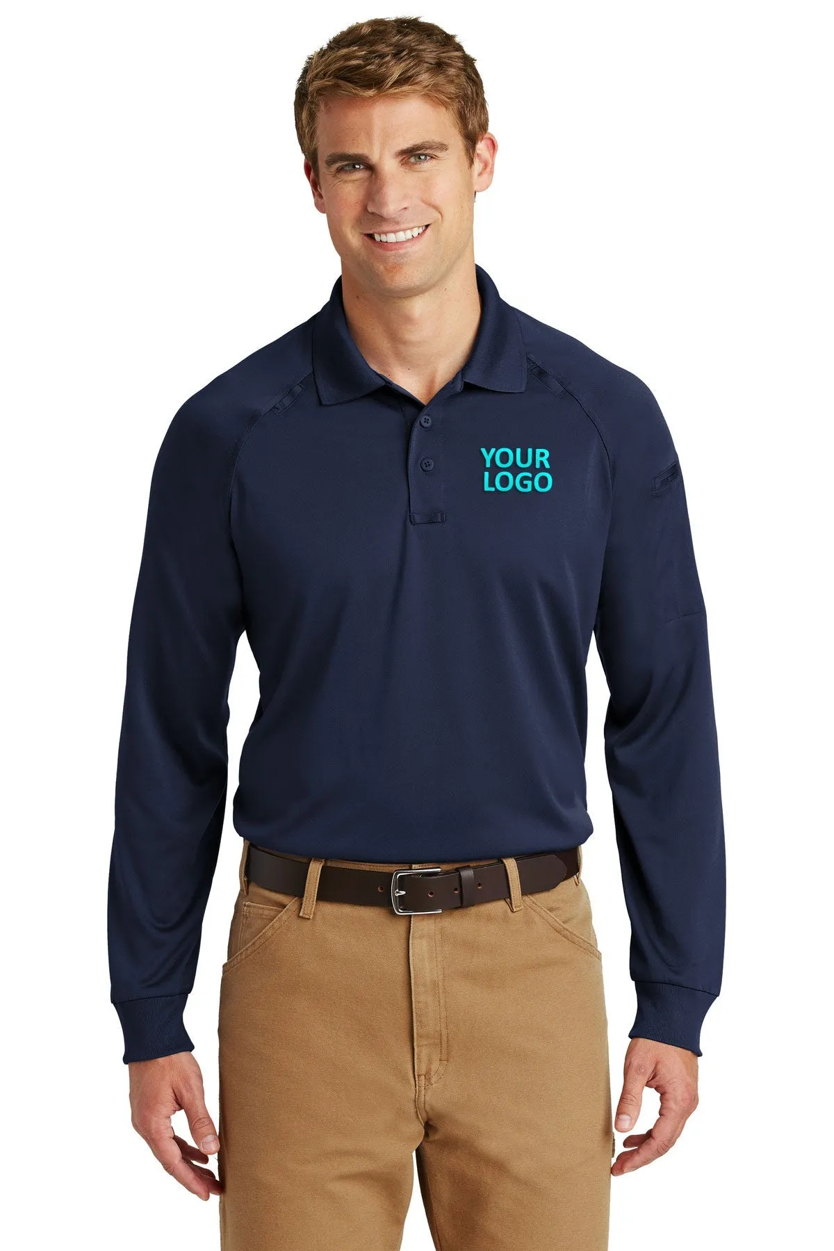 CornerStone Long Sleeve Tactical Polo, Dark Navy