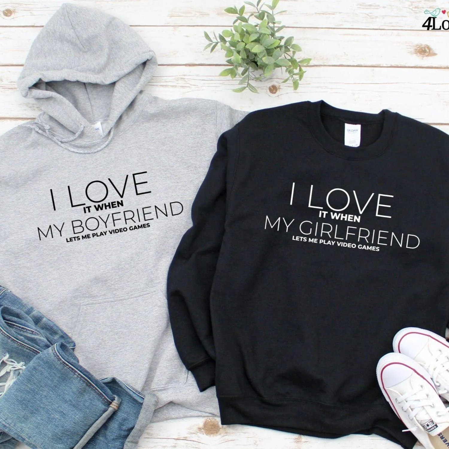 Cute Couple Gift Idea: I Love My Girlfriend/Boyfriend Matching Outfits Set