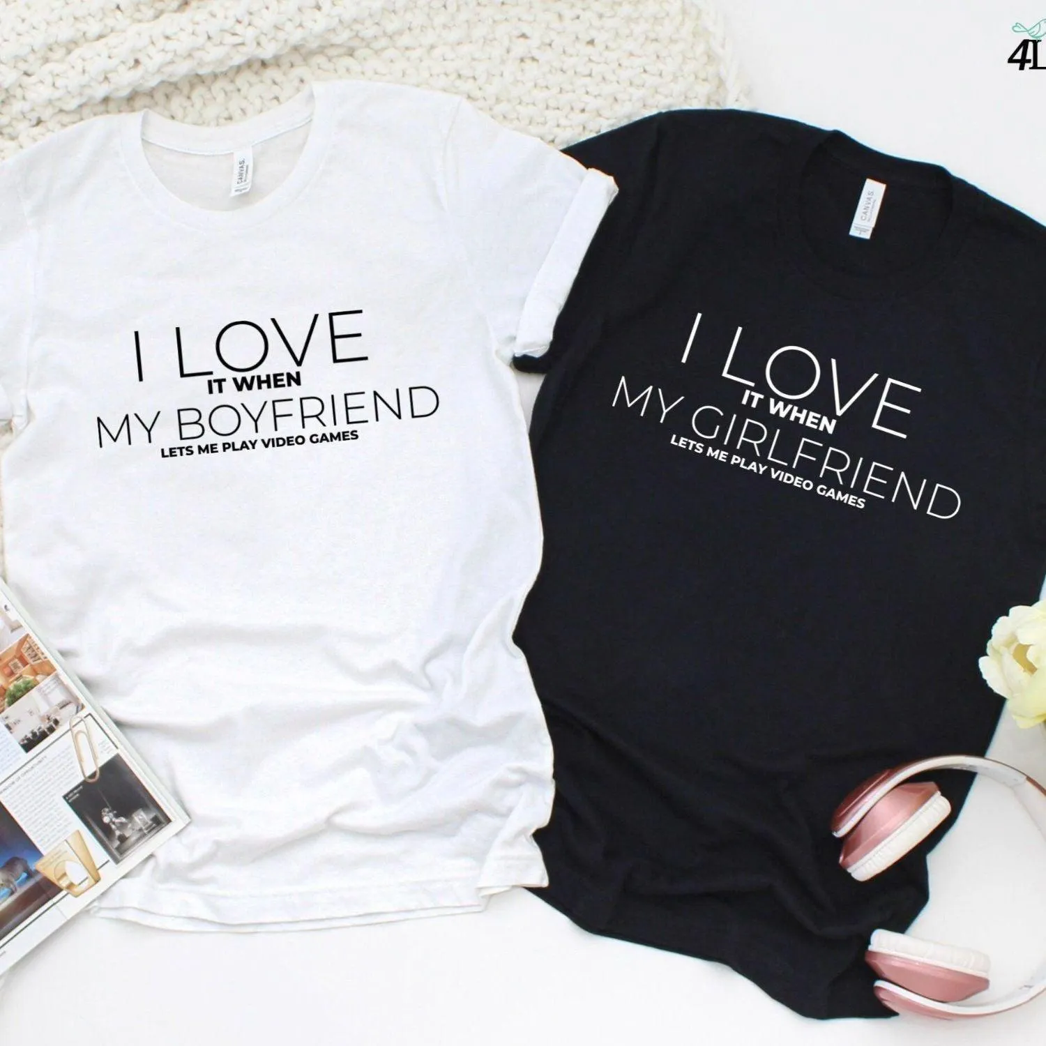 Cute Couple Gift Idea: I Love My Girlfriend/Boyfriend Matching Outfits Set