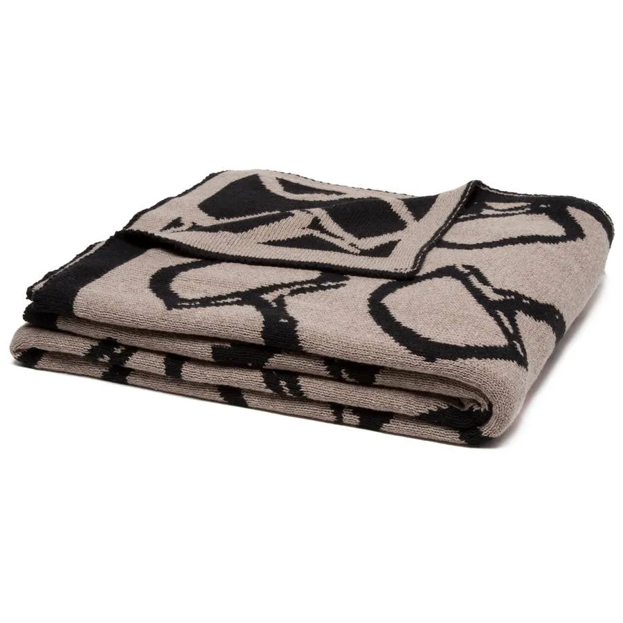 Equestrian Horse Bits Reversible Throw Blanket