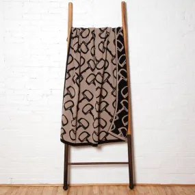 Equestrian Horse Bits Reversible Throw Blanket