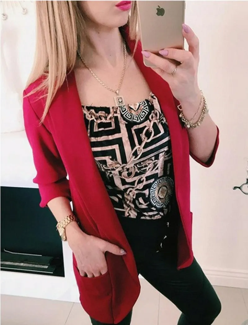 Europe Popular Women Long Sleeved Trendy Blazer