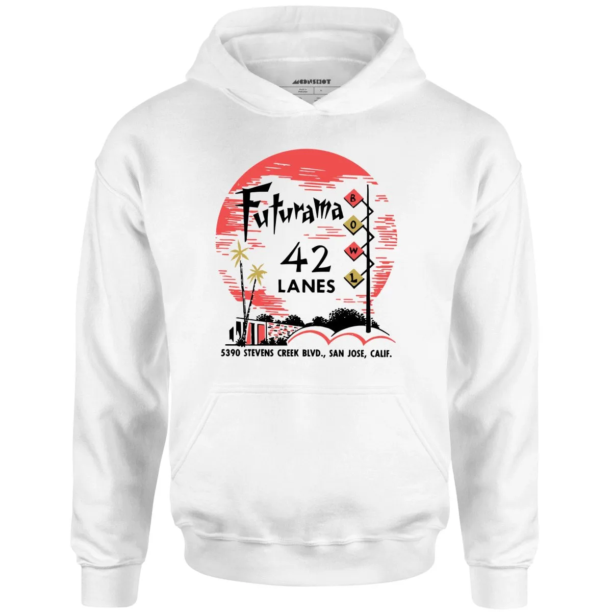 Futurama Lanes - San Jose, CA - Vintage Bowling Alley - Unisex Hoodie