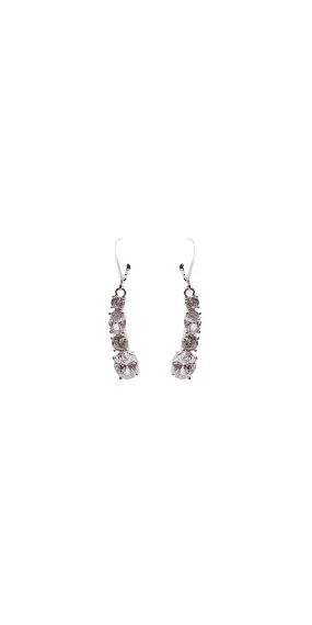 Graduated Rhinestone Earrings with Hoop Clasp