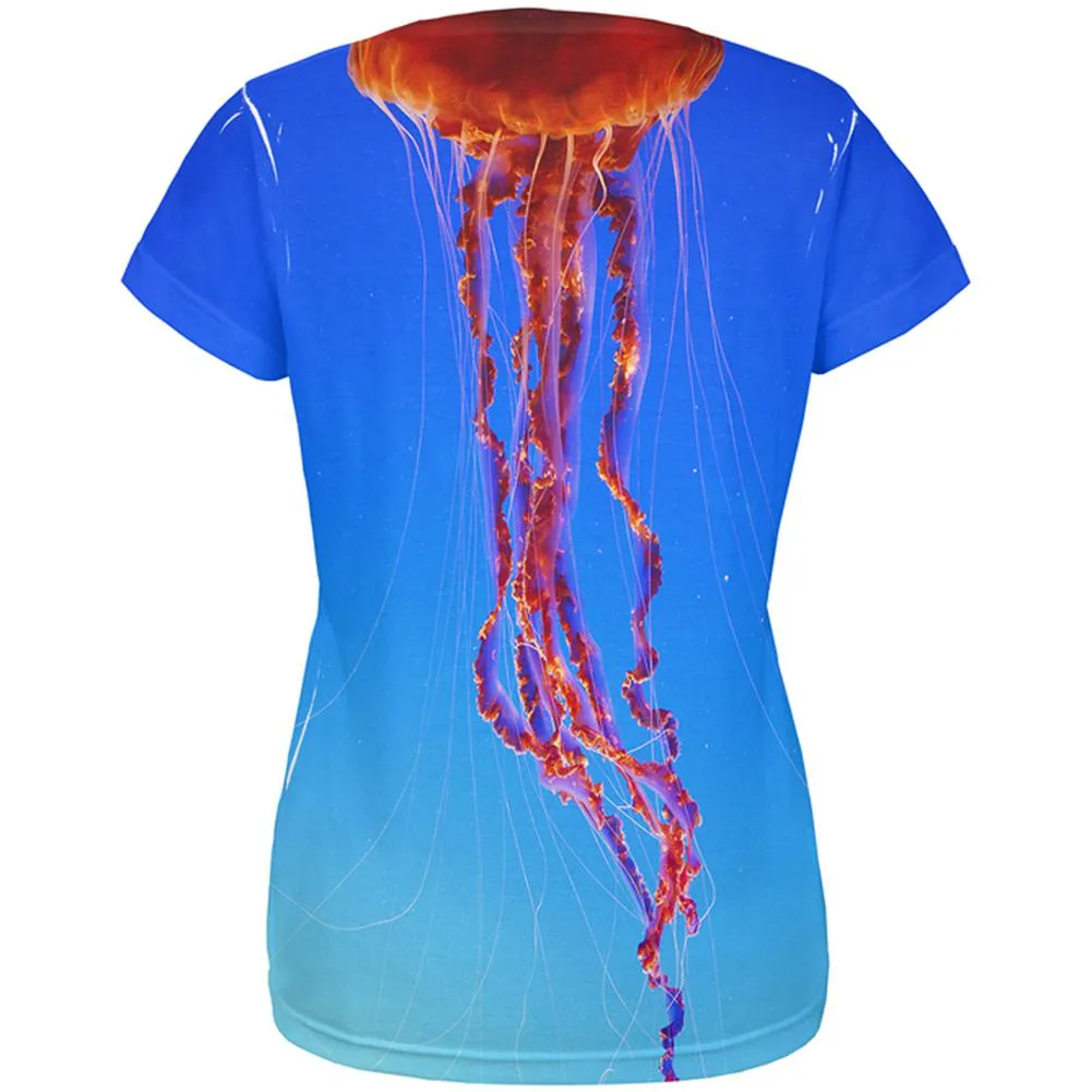 Halloween Orange Nettle Jellyfish Costume All Over Womens T Shirt