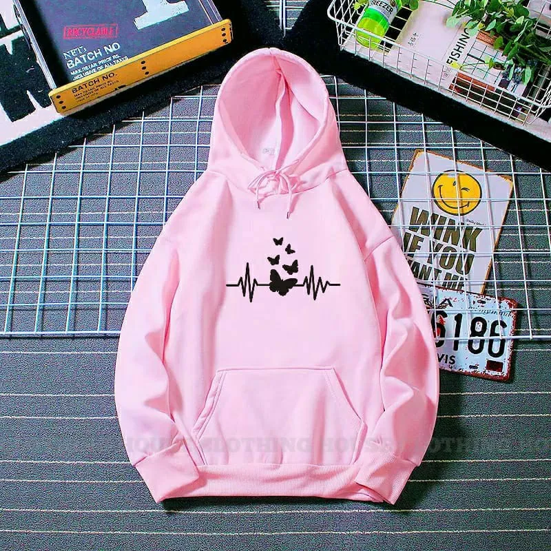 Heart beat butterfly hoodie