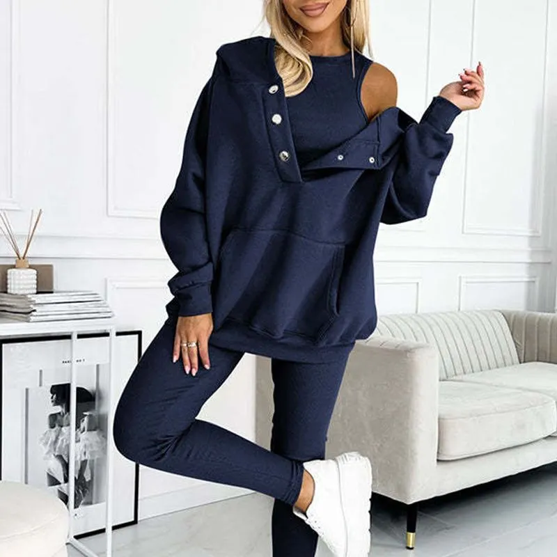 Hooded Casual and Comfortable Sweatshirt Suit