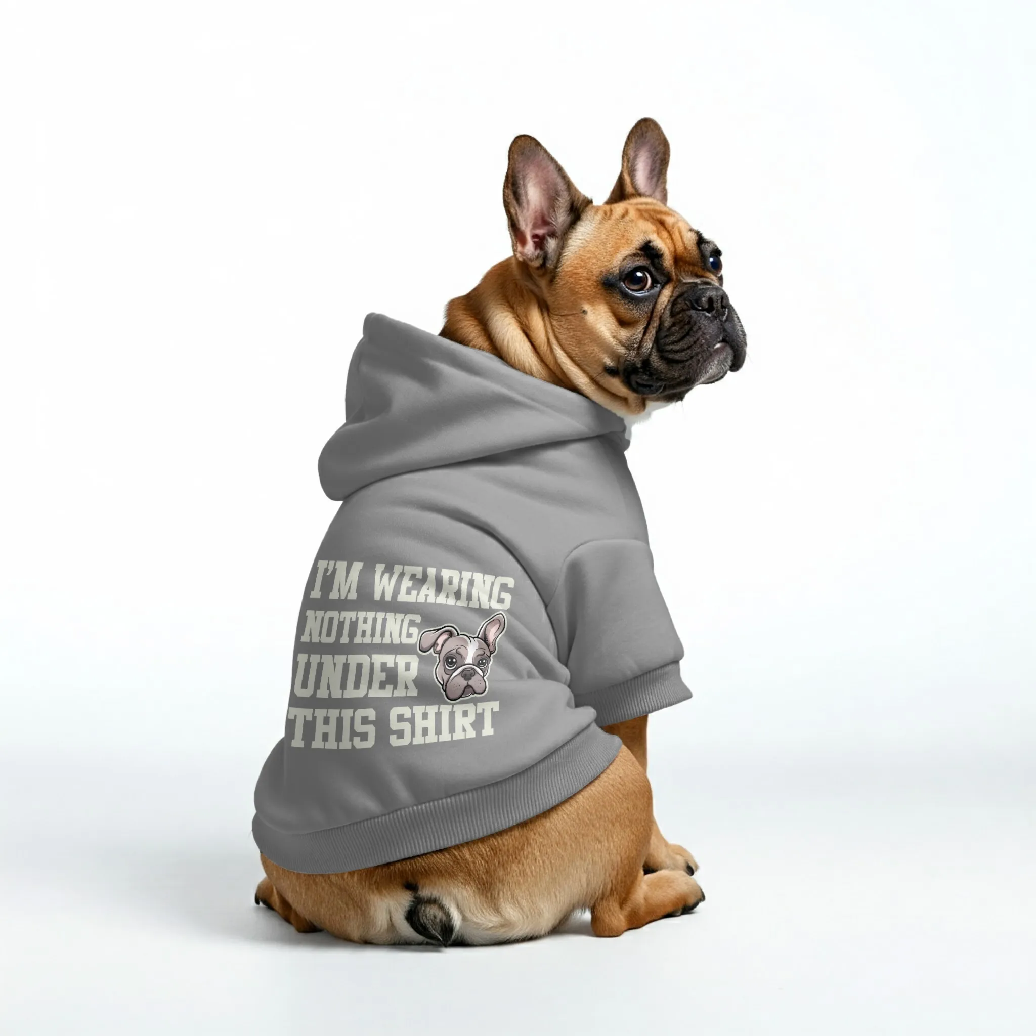 Im wearing Nothing under this shirt - Personalized French Bulldog Hoodies with Funny Quotes – Stylish, Cozy, and Premium 100% Cotton