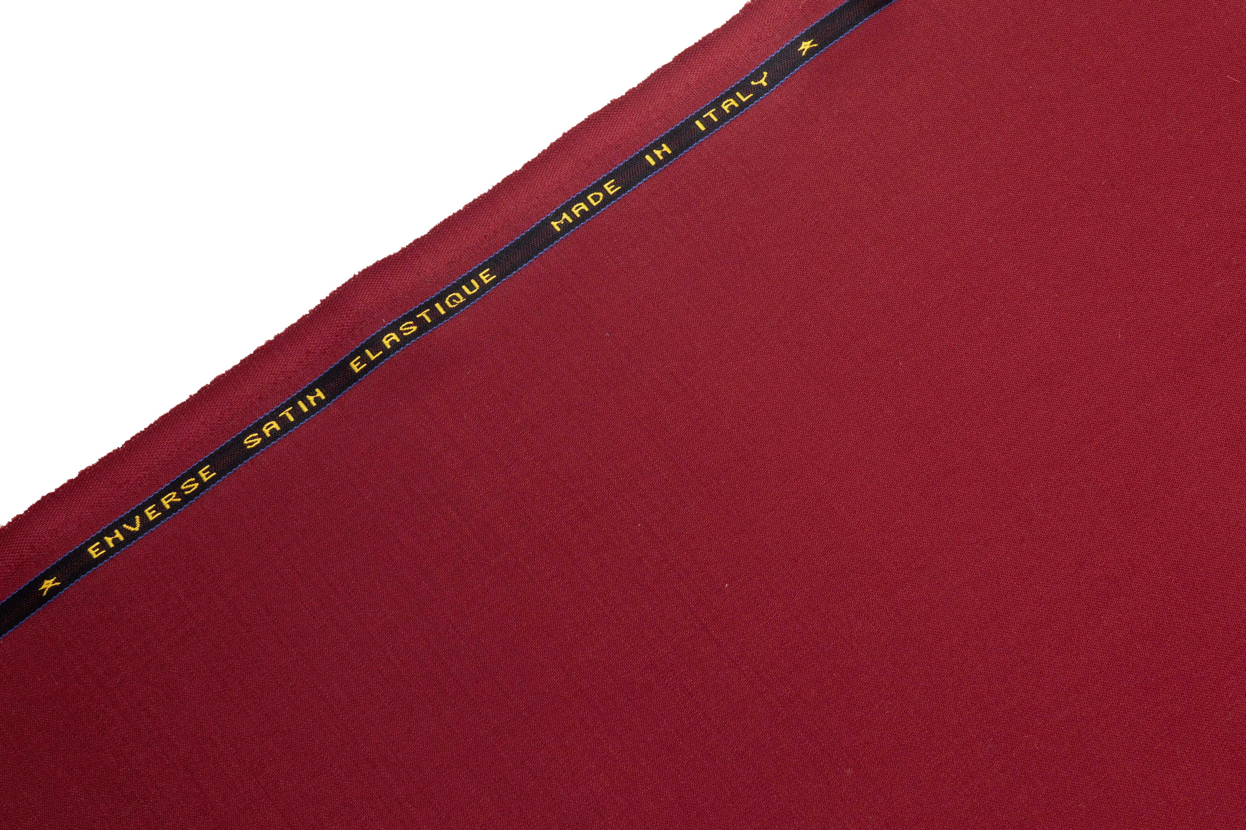 Italian Wool Satin Suiting - Maroon