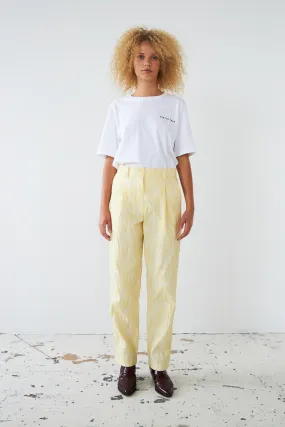 Jacquard wave pants - Light Yellow