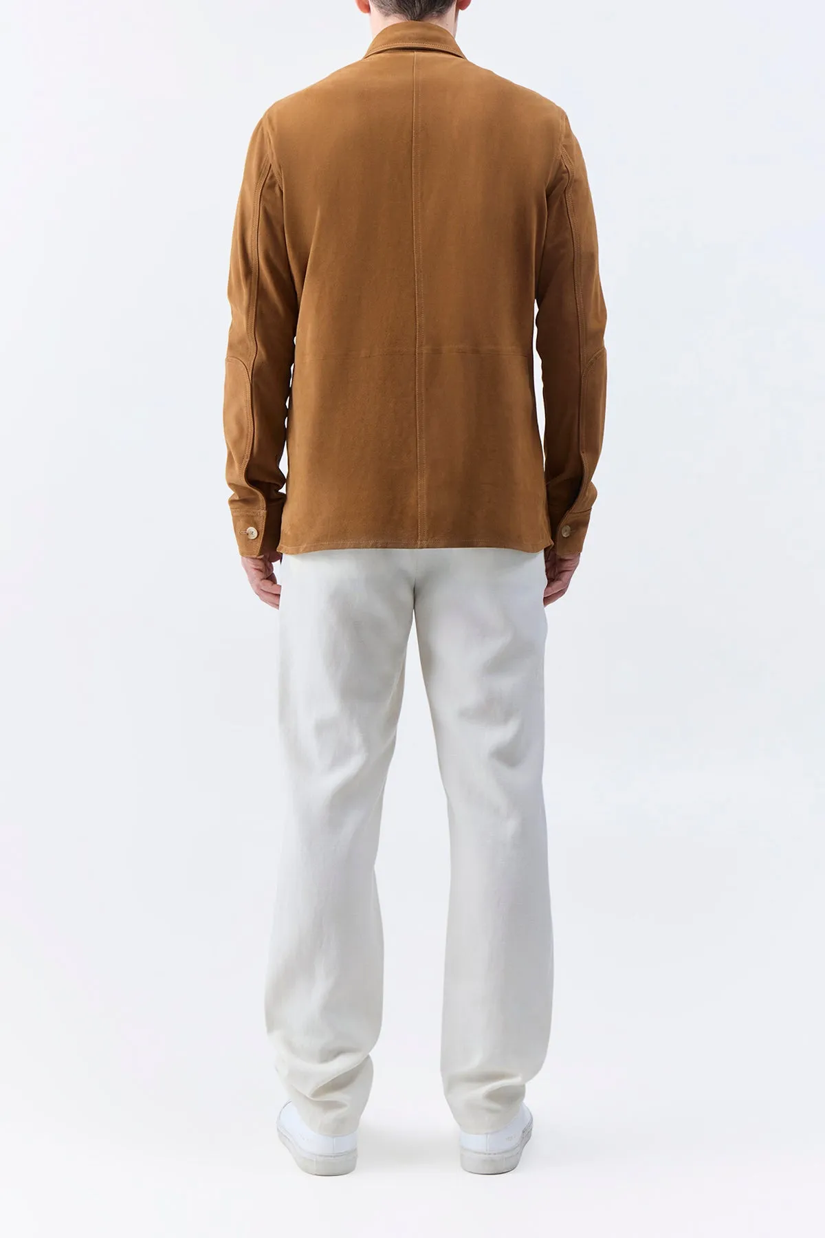 Lucas Overshirt in Camel Suede