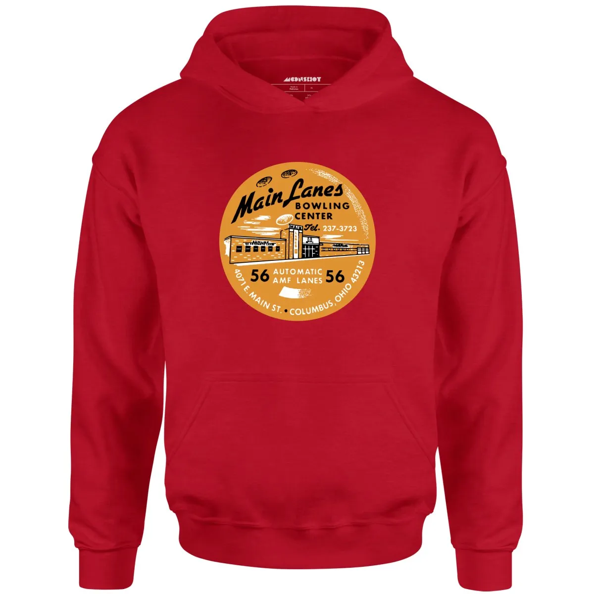 Main Lanes - Columbus Ohio - Vintage Bowling Alley - Unisex Hoodie