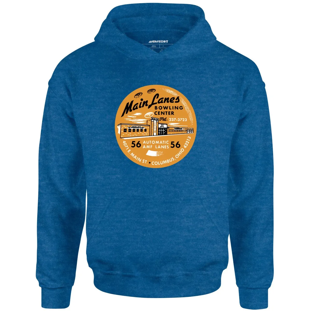 Main Lanes - Columbus Ohio - Vintage Bowling Alley - Unisex Hoodie