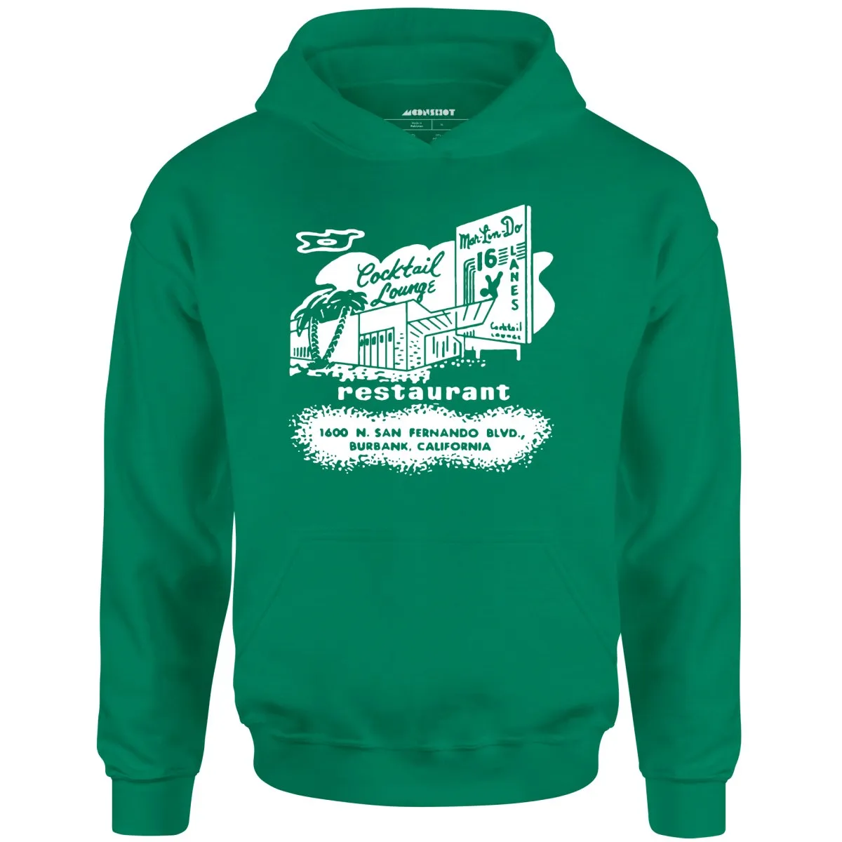 Mar-Lin-Do Lanes - Burbank, CA - Vintage Bowling Alley - Unisex Hoodie