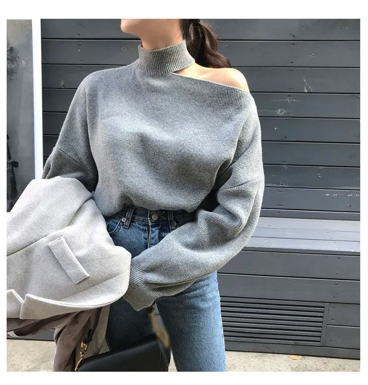 Margaret Single Off Shoulder Woman Sweater