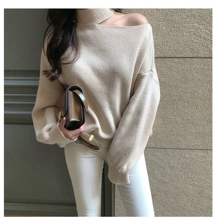 Margaret Single Off Shoulder Woman Sweater