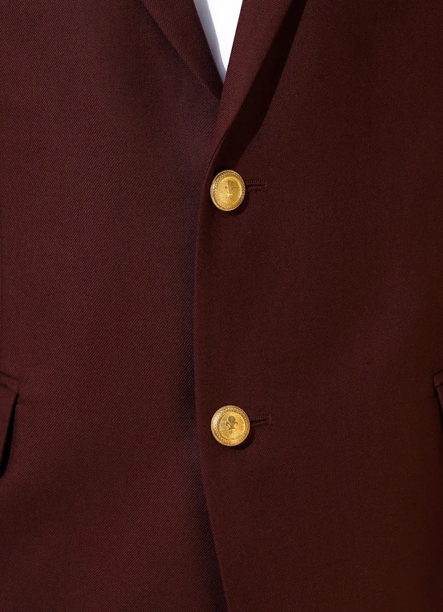 Maroon Plain Superior Serge Super 70's Classic Blazer