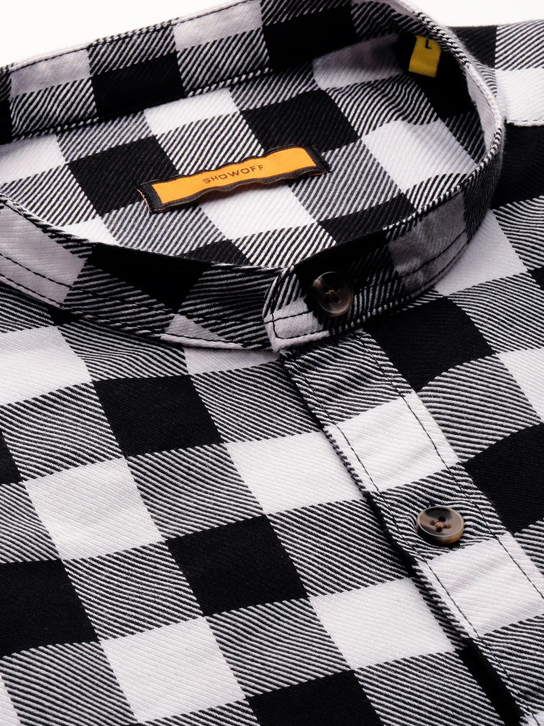 Men Black Checked Casual Casual Shirts