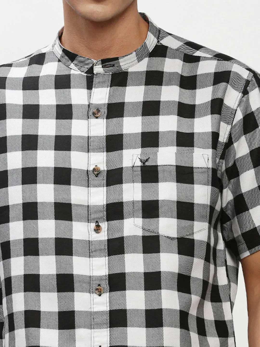 Men Black Checked Casual Casual Shirts