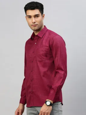 Men Cotton Blend Shirt Purple T33 TI7