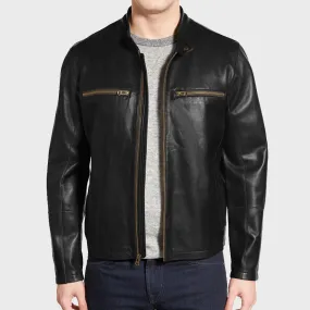 Men's Classy Lambskin Leather Moto Jacket