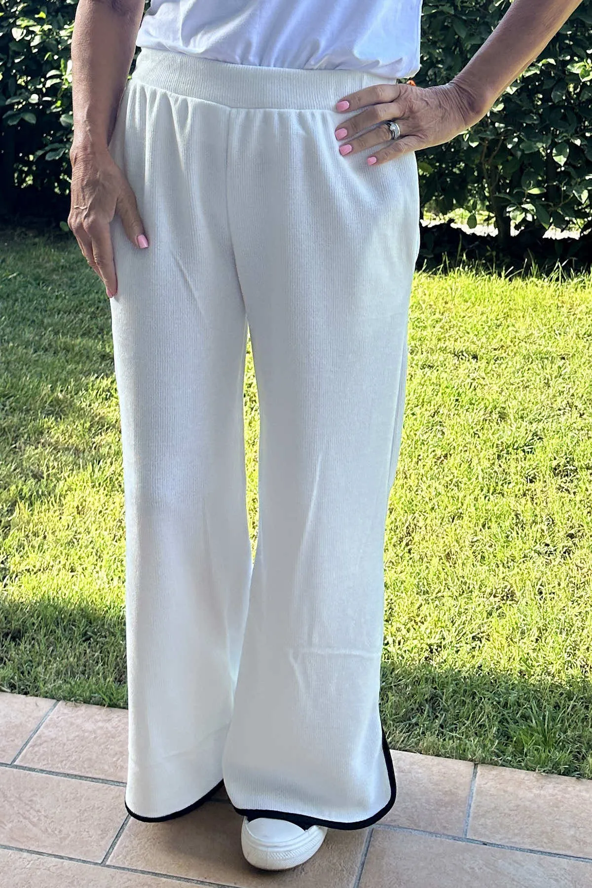 Nancy Trim Trousers White