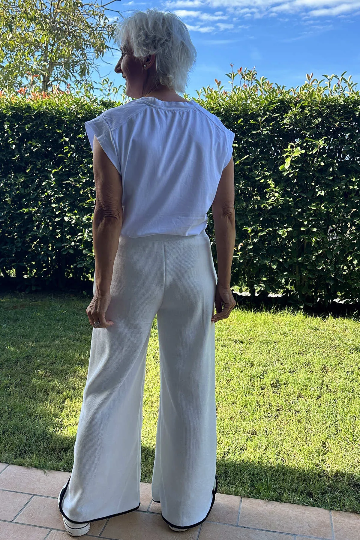 Nancy Trim Trousers White