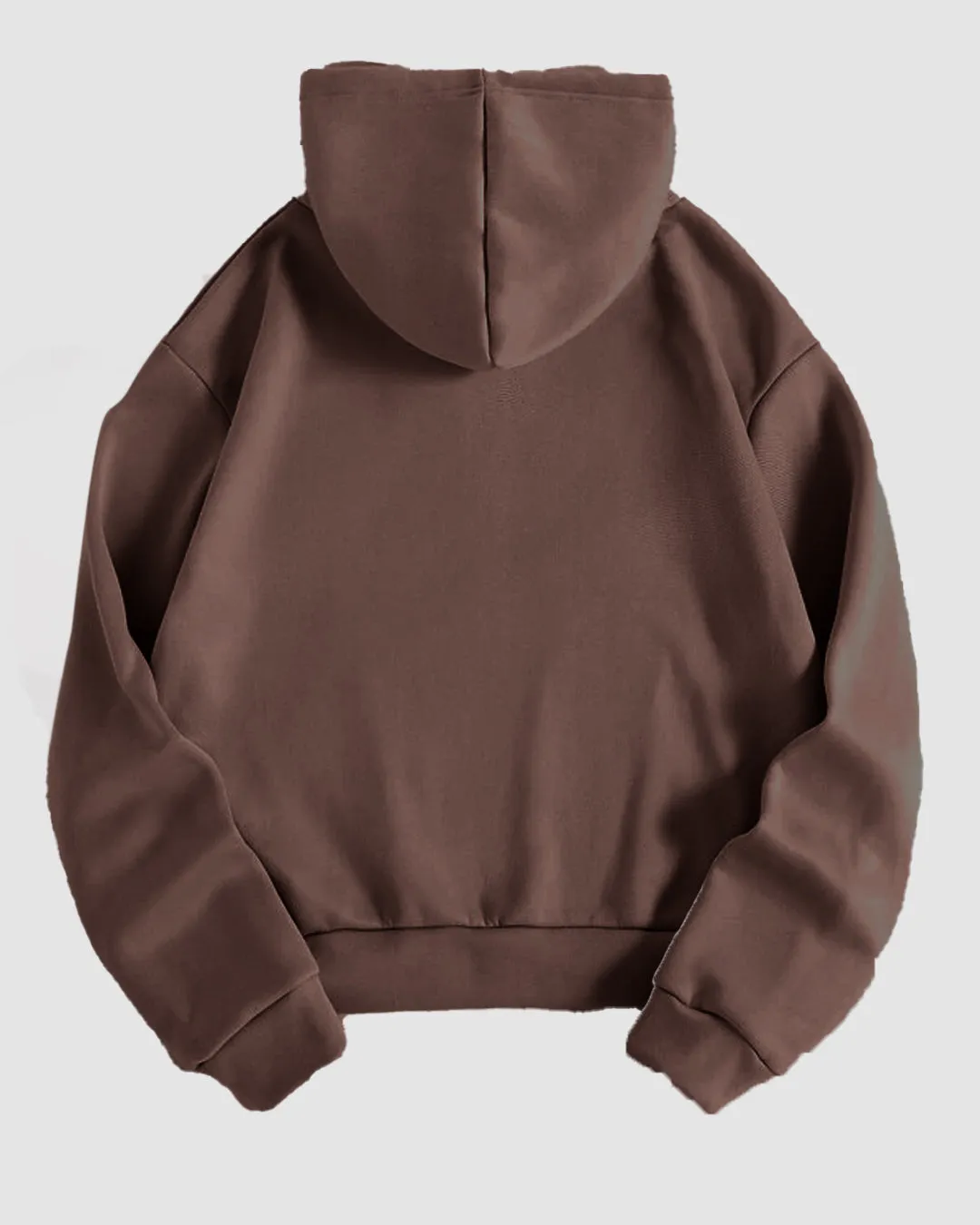 Oversized Style Fleece Warm Hoodie In Chocolate Brown