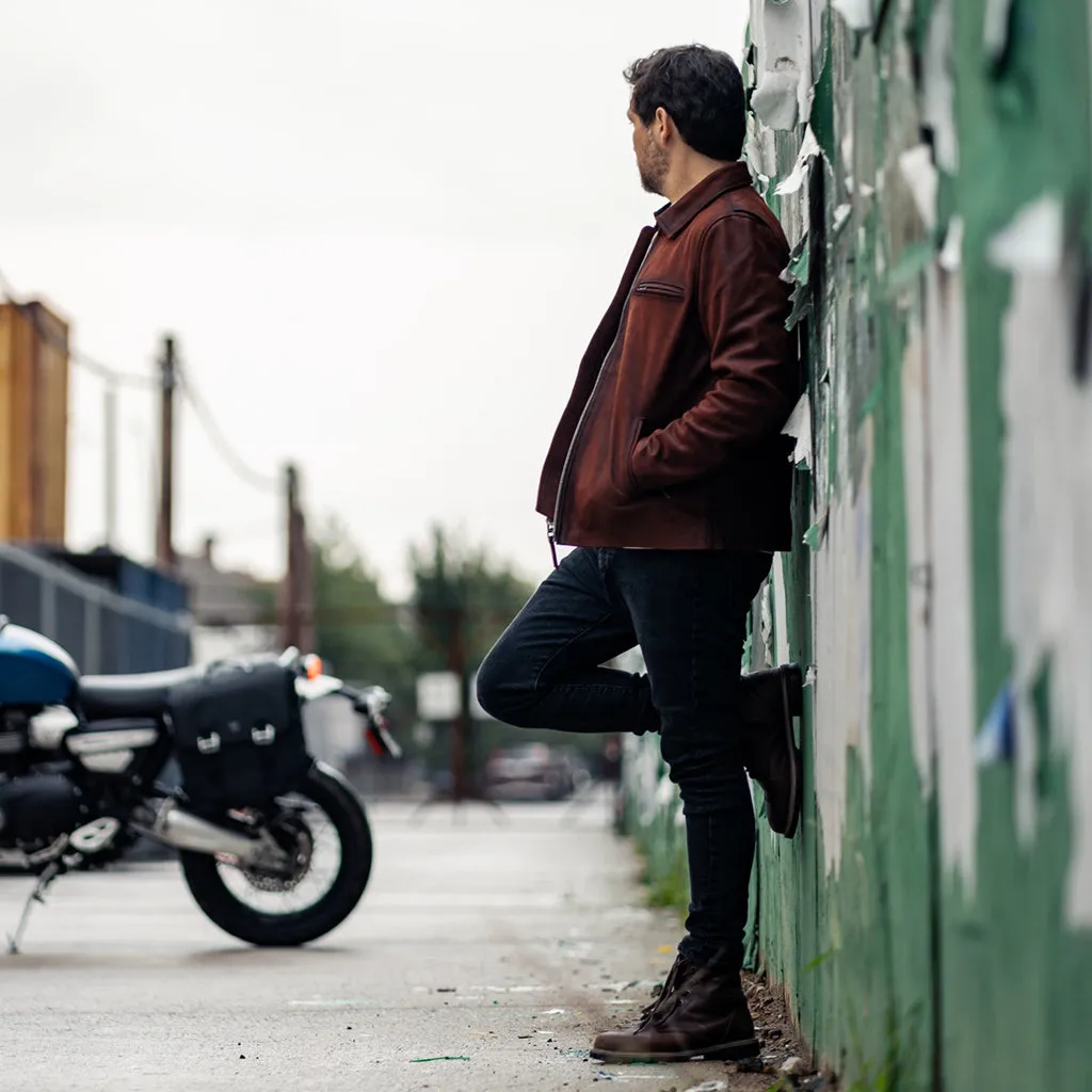 RAINIER MOTO LEATHER JACKET - RAT BIKE RED