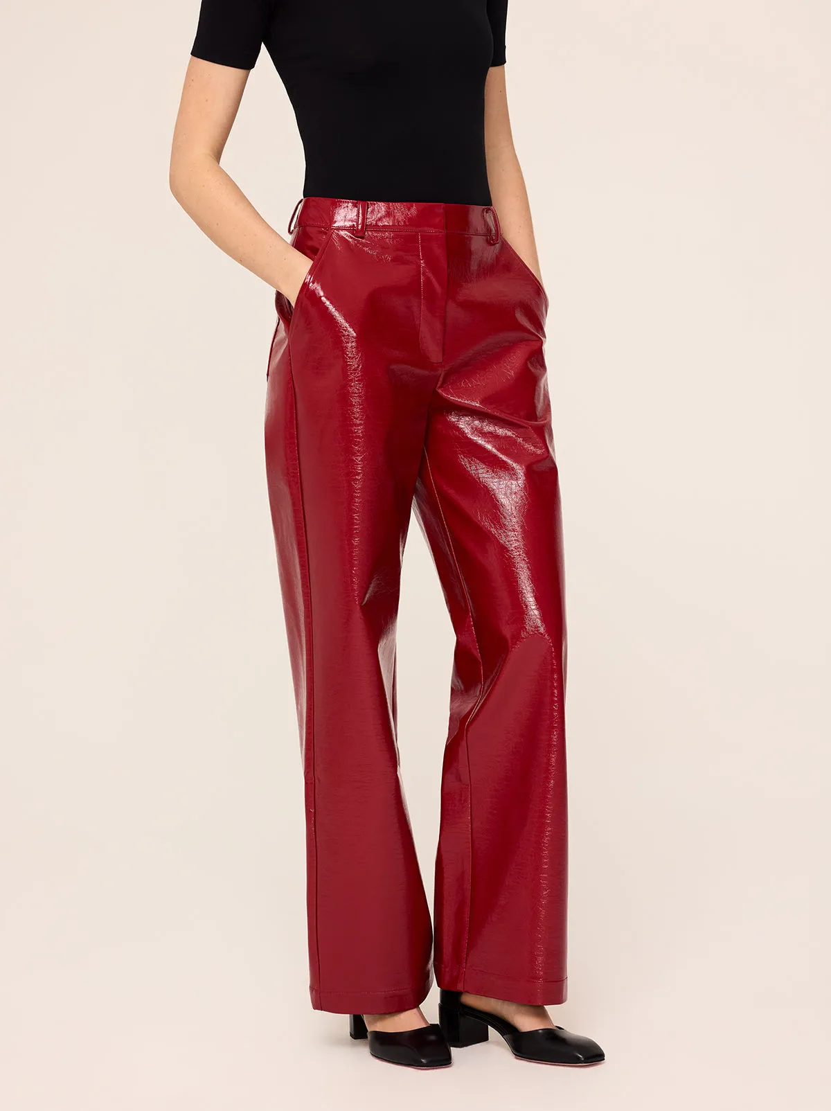 Remi Red Vinyl Trousers