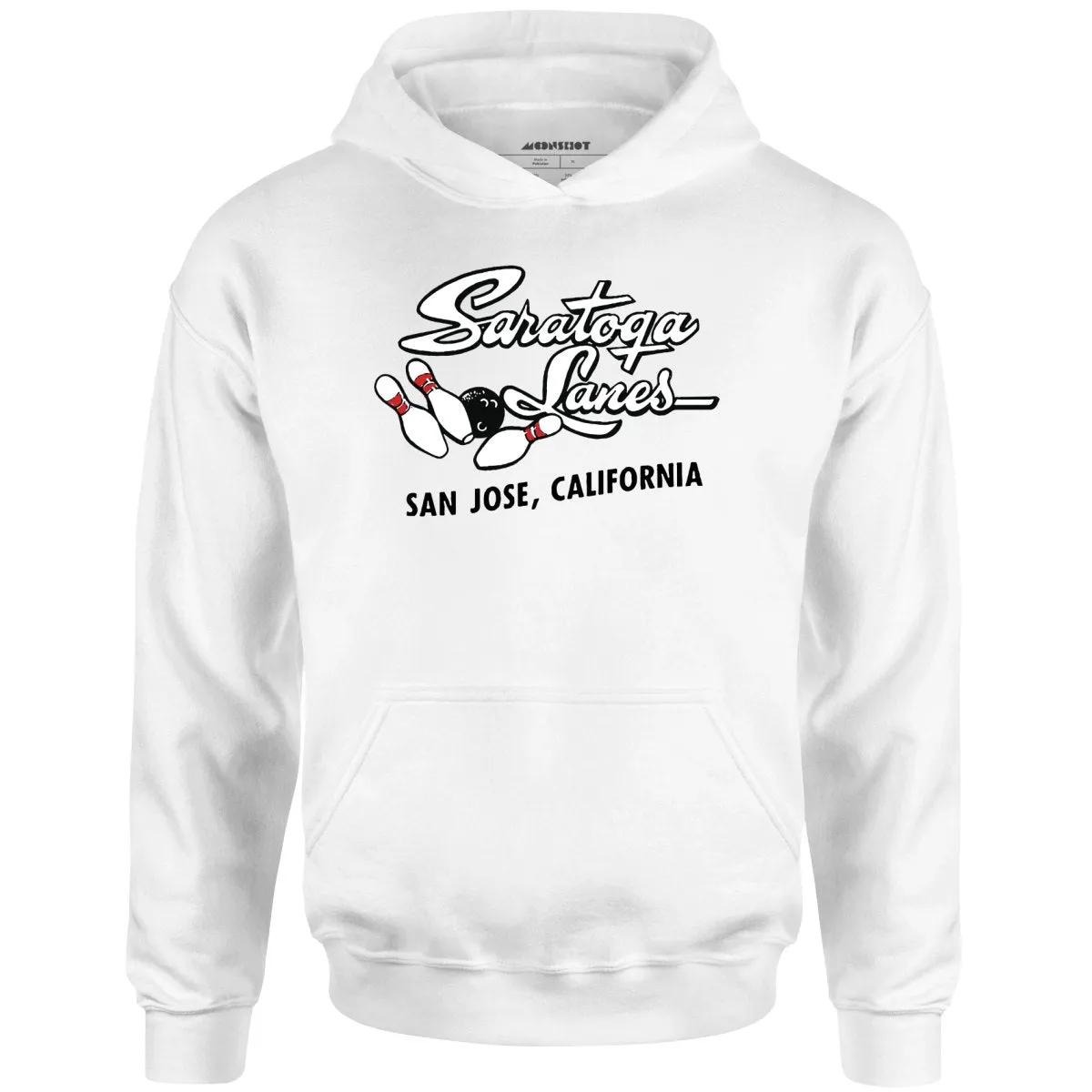 Saratoga Lanes - San Jose, CA - Vintage Bowling Alley - Unisex Hoodie