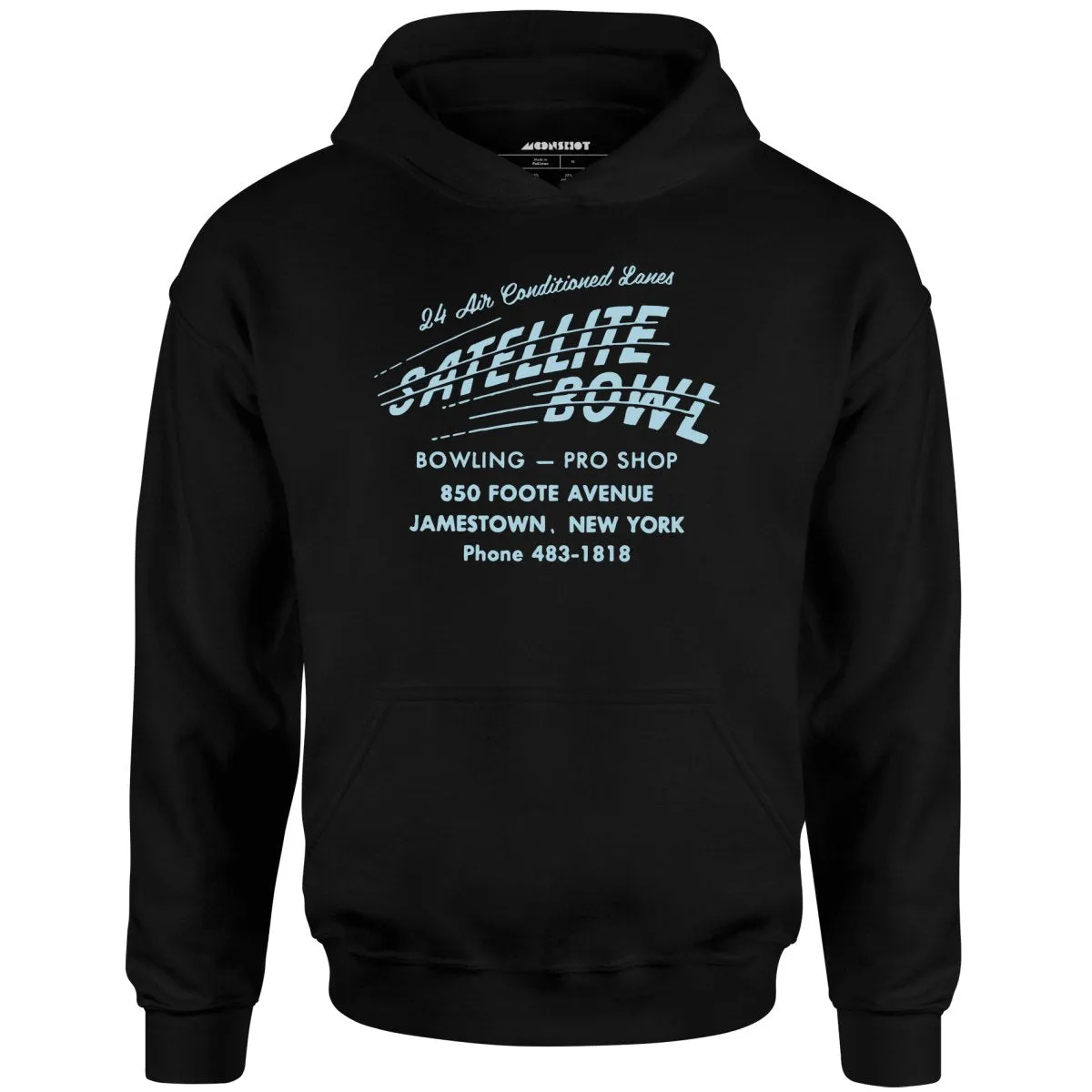 Satellite Bowl - Jamestown, NY - Vintage Bowling Alley - Unisex Hoodie