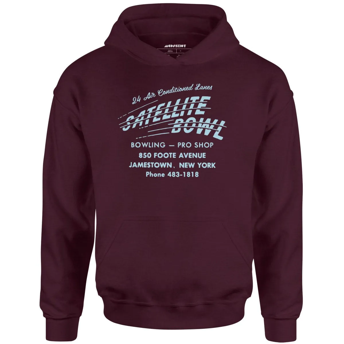 Satellite Bowl - Jamestown, NY - Vintage Bowling Alley - Unisex Hoodie