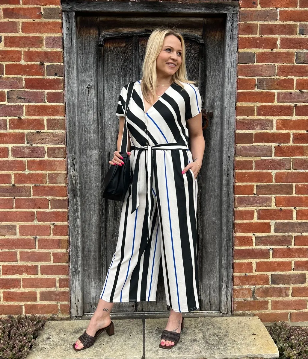 Stripe Jersey Jumpsuit