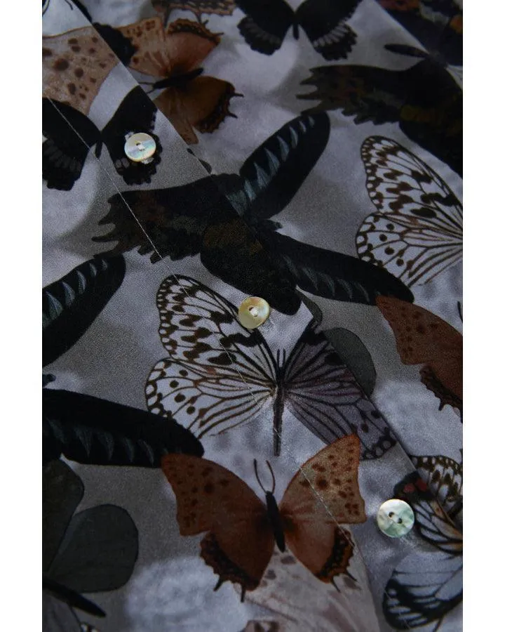 Tyler Dark Butterfly Silk Blouse