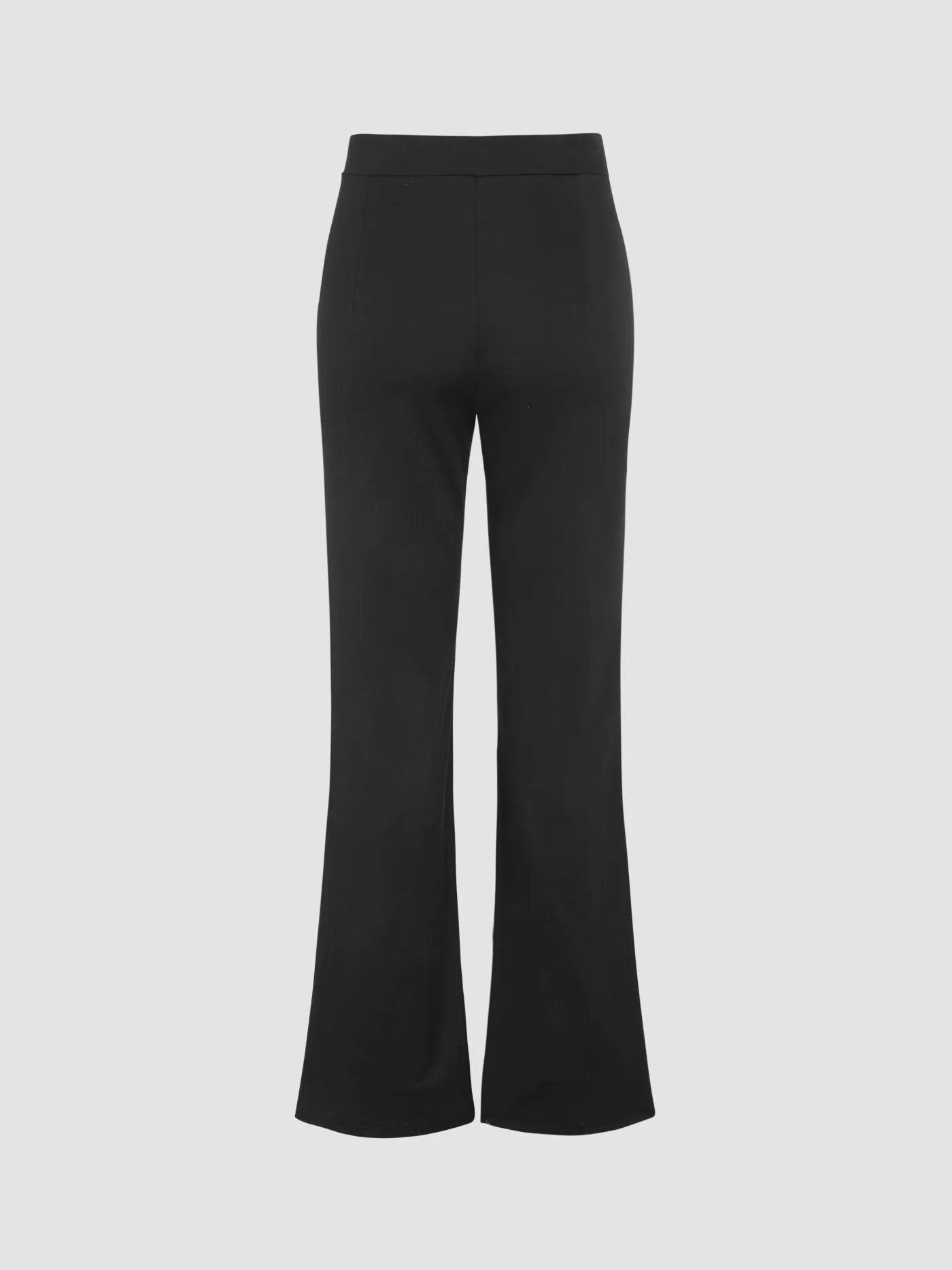 V-Waist Flared Black Trouser