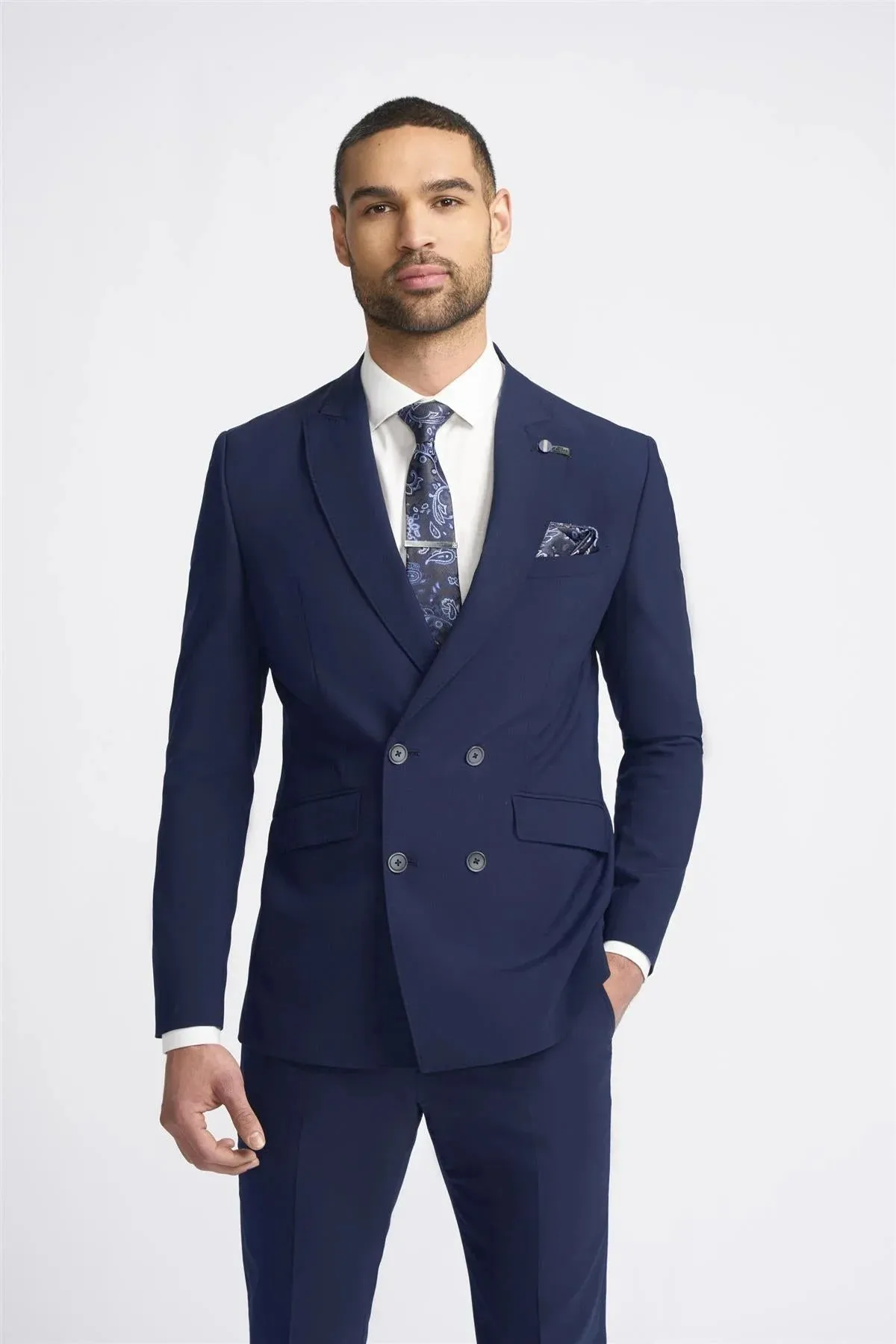 Victorious - Men's Navy Blue Double Breasted Blazer