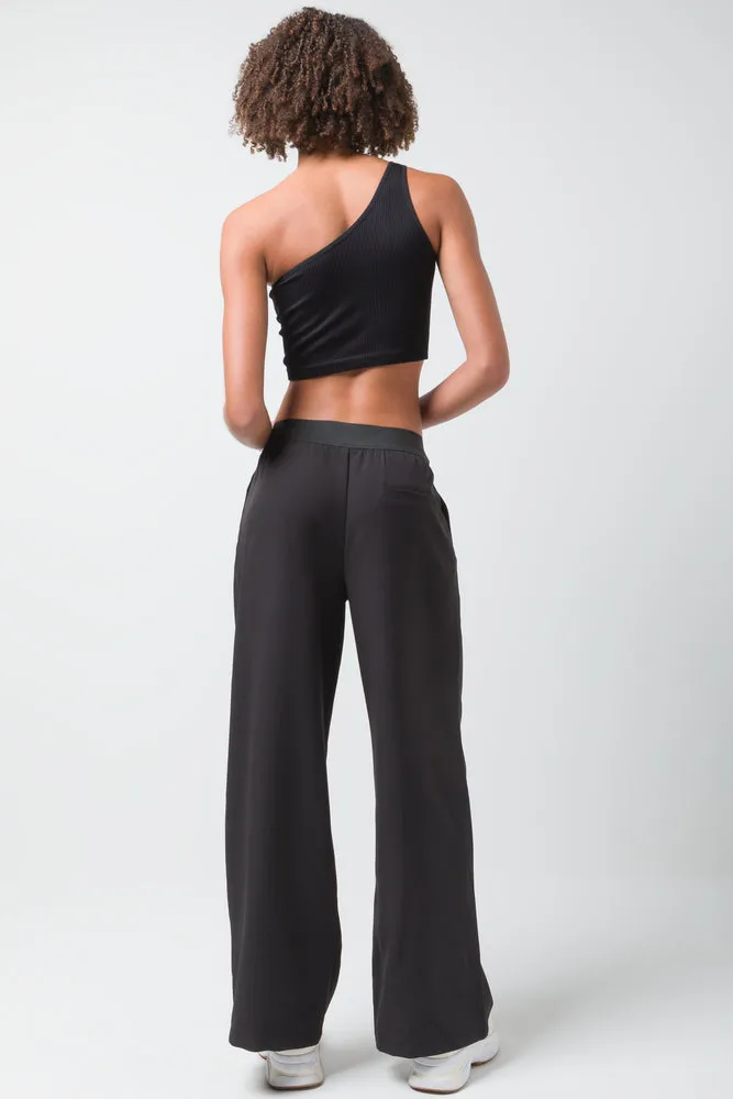 Wide Leg Elasticated Pants Black