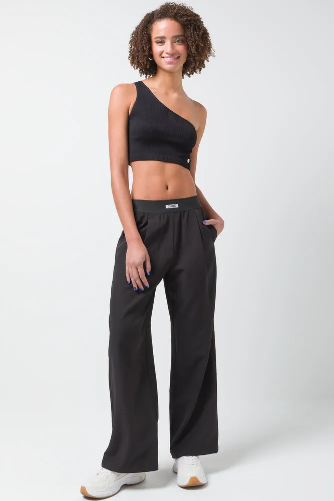 Wide Leg Elasticated Pants Black