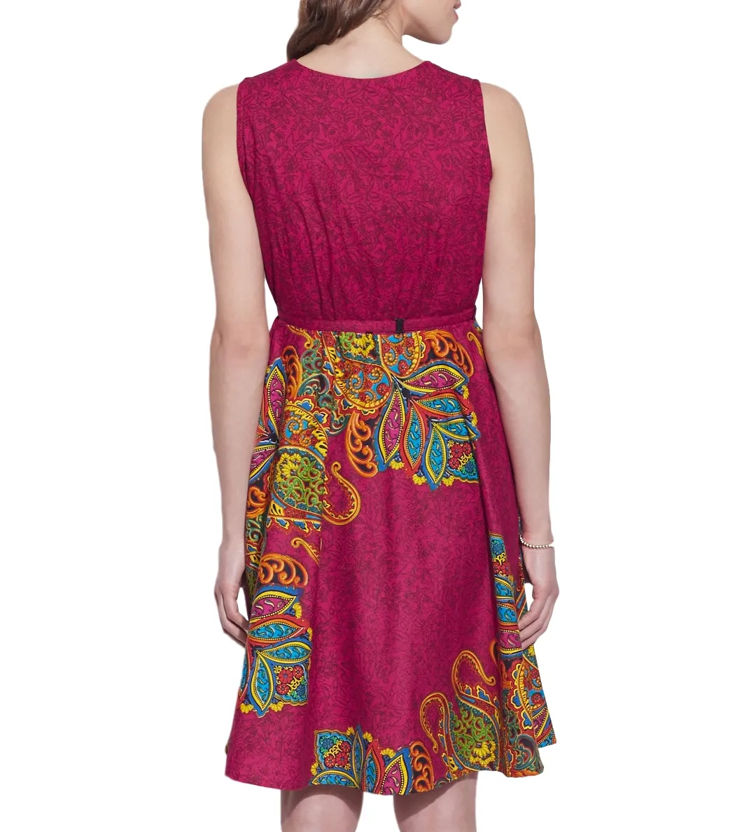 Women's Apparel Cotton Printed Dress,Machine Washable,W-CPD46-1626, Size-46 Inch